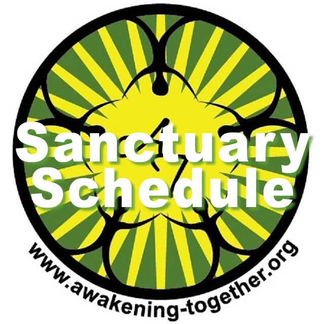 Awakening-Together.org: Sanctuary Schedule (A-T logo)